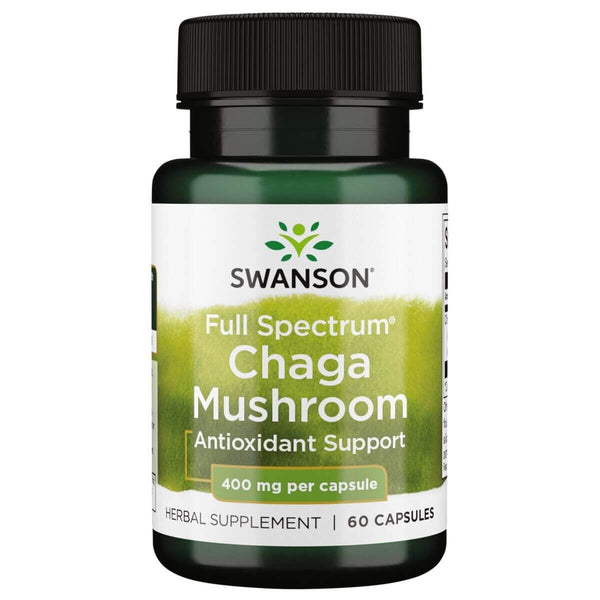 Swanson Full Spectrum Chaga Mushroom 400mg 60 Capsules - Health and Wellbeing at MySupplementShop by Swanson