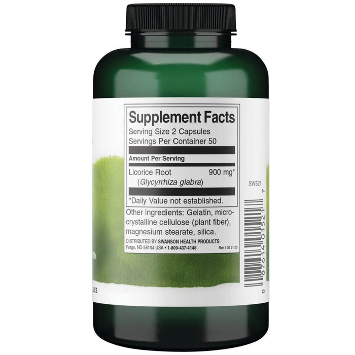 Swanson Licorice Root 450 mg 100 Capsules - Health and Wellbeing at MySupplementShop by Swanson