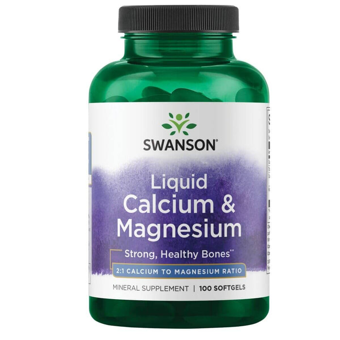 Swanson Liquid Calcium & Magnesium 100 Softgels - Energy & Vitality at MySupplementShop by Swanson