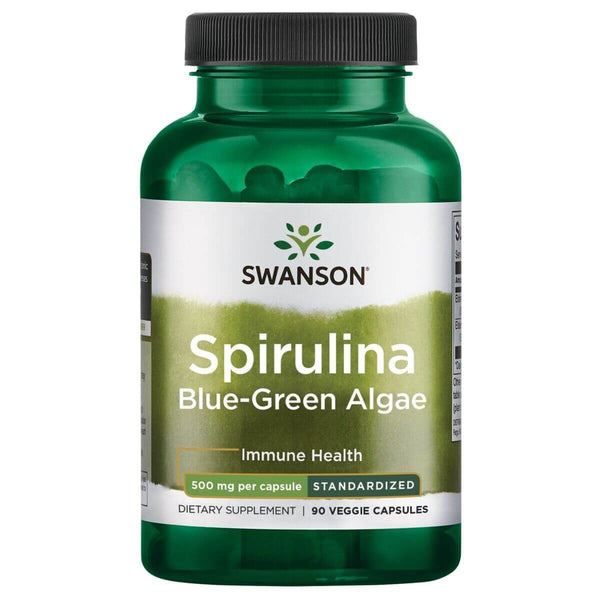 Swanson Spirulina Blue-Green Algae 500 mg 90 Veg Capsules | Premium Supplements at MYSUPPLEMENTSHOP