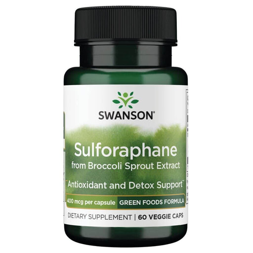 Swanson Sulforaphane from Broccoli Sprout Extract 400 mcg 60 Veggie Capsules - Health and Wellbeing at MySupplementShop by Swanson