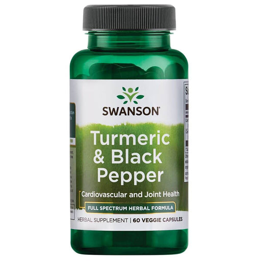 Swanson Turmeric & Black Pepper 60 Veggie Capsules - Joint Support at MySupplementShop by Swanson