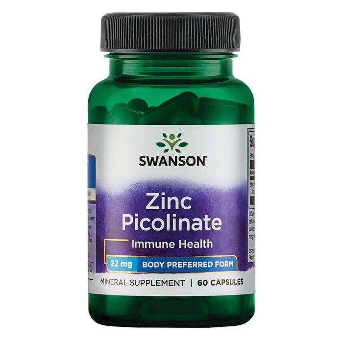 Swanson Zinc Picolinate 22 mg 60 Capsules - Combination Multivitamins & Minerals at MySupplementShop by Swanson