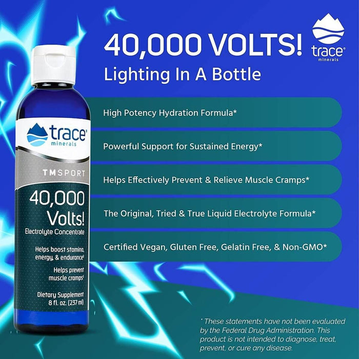 Trace Minerals 40,000 Volts Electrolyte Concentrate 8 fl oz (237 ml) - Endurance at MySupplementShop by Trace Minerals