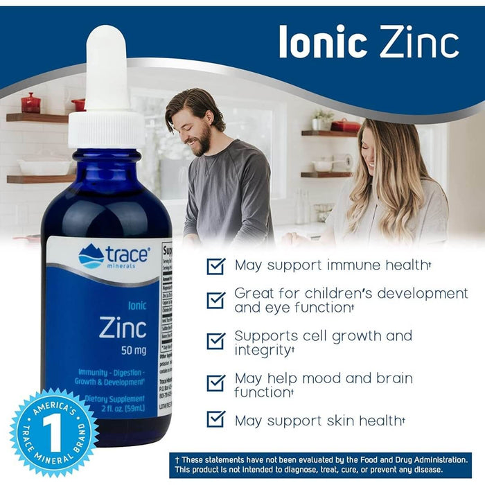 Trace Minerals Liquid Ionic Zinc (50 mg) 2 oz - Vitamins & Minerals at MySupplementShop by Trace Minerals