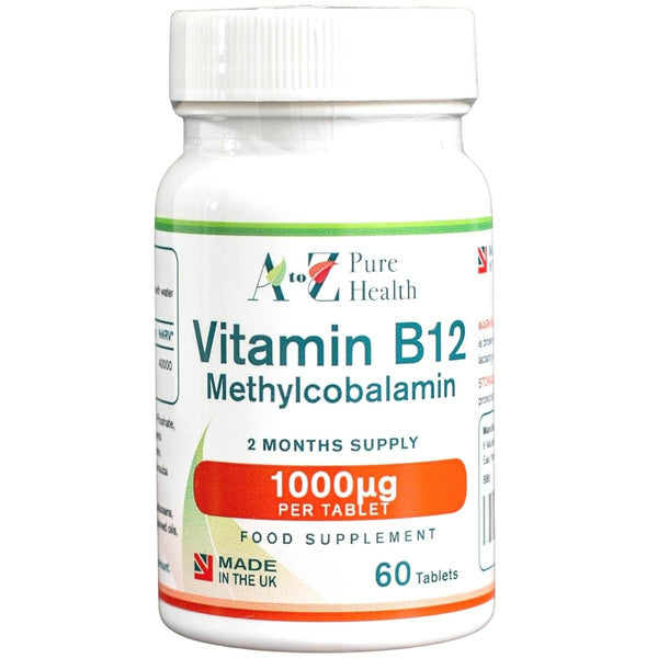 A to Z Pure Health Vitamin B12 Methylcobalamin 60 Tablets - Brain & Memory at MySupplementShop by A To Z Pure Health