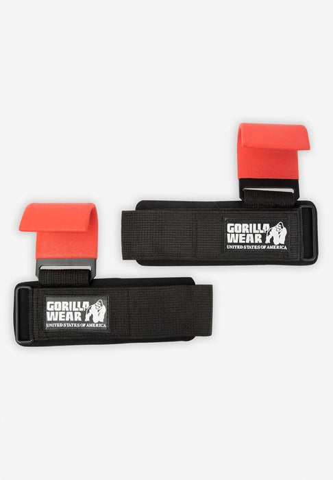 Gorilla Wear Weight Lifting Hooks - Black & Red