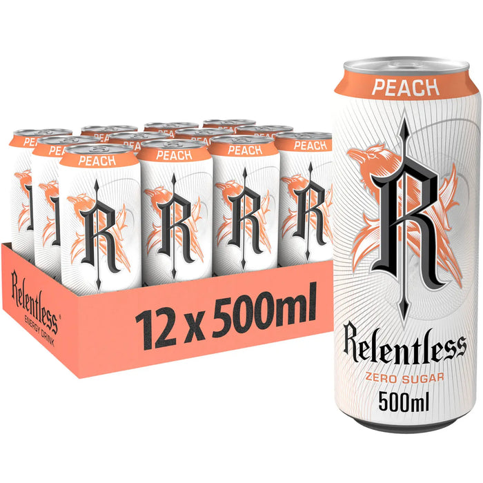 Relentless Peach Zero 12 x 500ml - Health Foods at MySupplementShop by Relentless