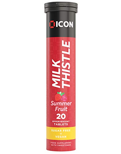 ICON Nutrition Milk Thistle Effervescent Tablets NOT Capsules - Summer Fruit Flavour Sugar Free Vegan - 20 Tablets - Default Title - Sports Nutrition at MySupplementShop by ICON Nutrition