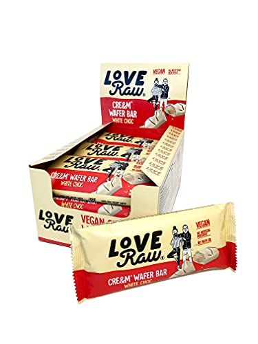 LoveRaw Vegan Cream Filled Wafer Bar 12x45g White Choc - Sports Nutrition at MySupplementShop by LoveRaw