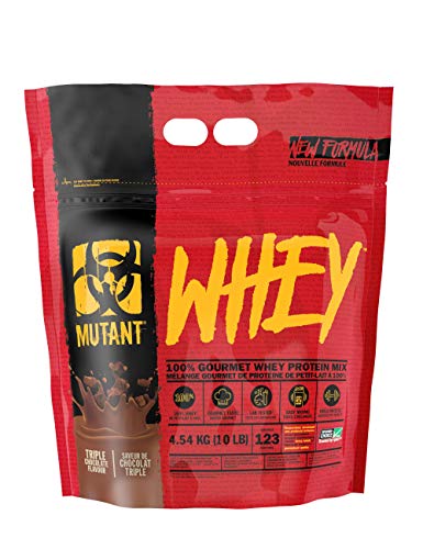 Mutant Whey - 100% Whey Protein Powder Gourmet Taste 22g of Protein 10.4 g EAAs 5 g BCAAs Fast Absorbing Easy Digestin - 4.54 kg - Triple Chocolate - Sports Nutrition at MySupplementShop by Mutant