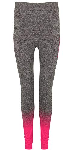 Gold's Gym UK Women's GGLPNT133 Gradient Ombre Training Workout Seamless High Waist Legging Pink/Charcoal Marl XS/S - Sports Nutrition at MySupplementShop by Gold's Gym