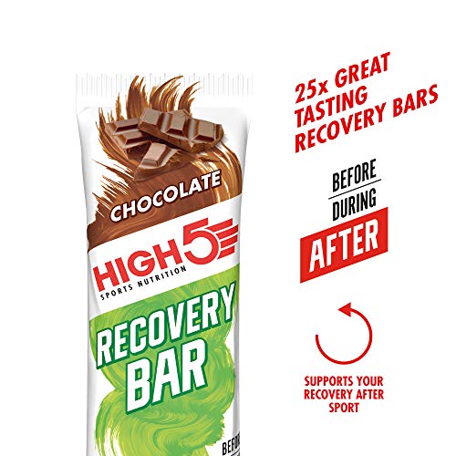 HIGH5 Recovery Bar High In Protein for Muscle Growth & Maintenance No Artificial Sweeteners Veg Friendly (Chocolate 25 x 50g) - Sports Nutrition at MySupplementShop by HIGH5