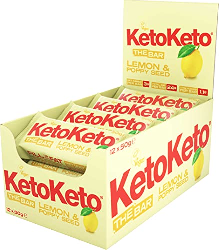 KetoKeto Bar 12x50g Lemon and Poppy Seed - Health Foods at MySupplementShop by KetoKeto