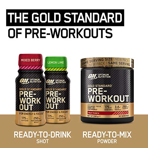 Optimum Nutrition Gold Standard Pre Workout Shot 12x60ml Mixed Berry - Sports Nutrition at MySupplementShop by Optimum Nutrition