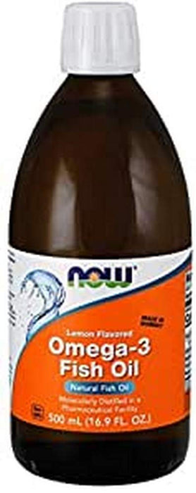 NOW Foods Omega-3 Fish Oil Liquid, Lemon - 500 ml. - Omegas, EFAs, CLA, Oils at MySupplementShop by NOW Foods