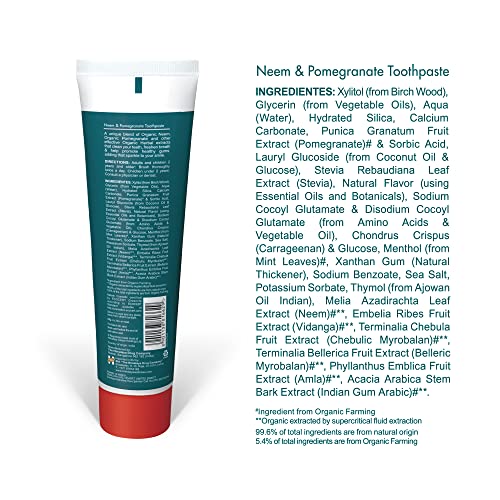 Himalaya Neem and Pomegranate Organic Toothpaste - 150g - Health and Wellbeing at MySupplementShop by Himalaya