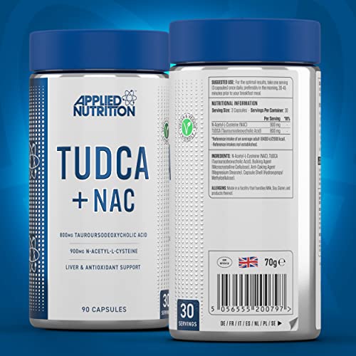 Applied Nutrition Tudca + Nac 90Caps Unflavoured - Health and Wellbeing at MySupplementShop by Applied Nutrition