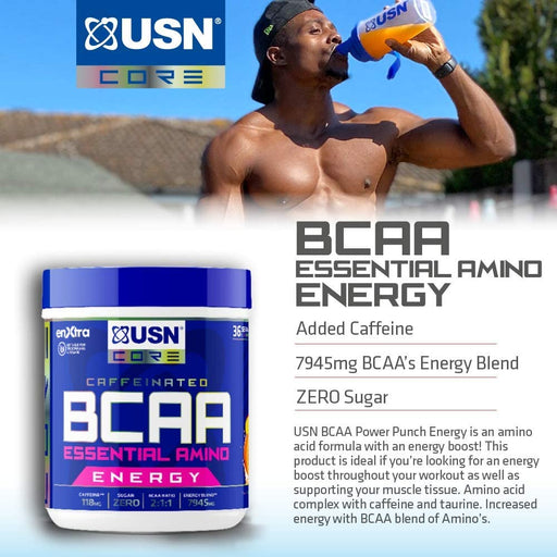 USN BCAA Power Punch Energy 400g (Caffeinated) - Sports Nutrition at MySupplementShop by USN