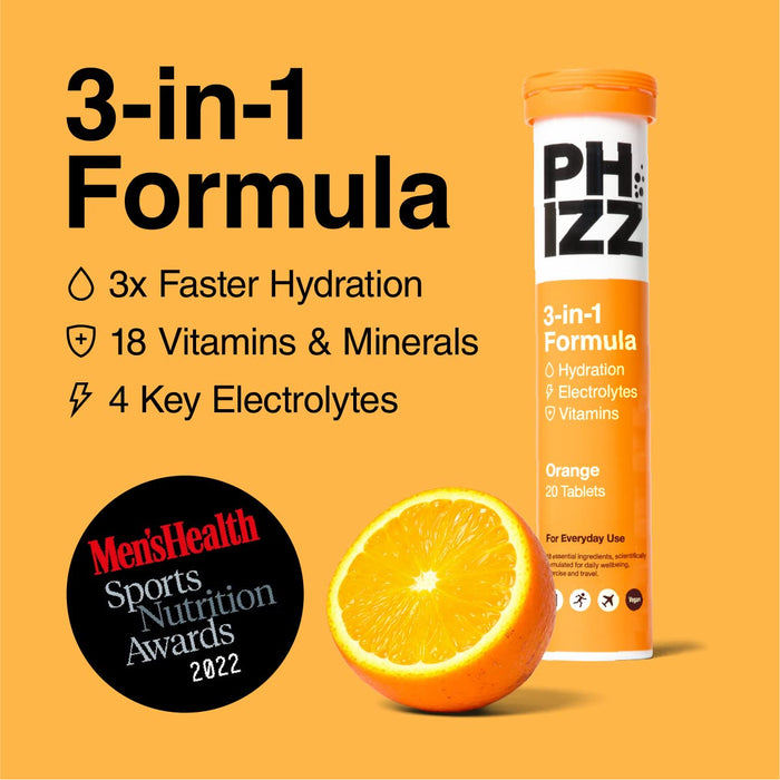 Phizz 2-in-1 Multivitamin & Rehydration Electrolyte Effervescent 12x20Tabs Orange - Health Foods at MySupplementShop by Phizz