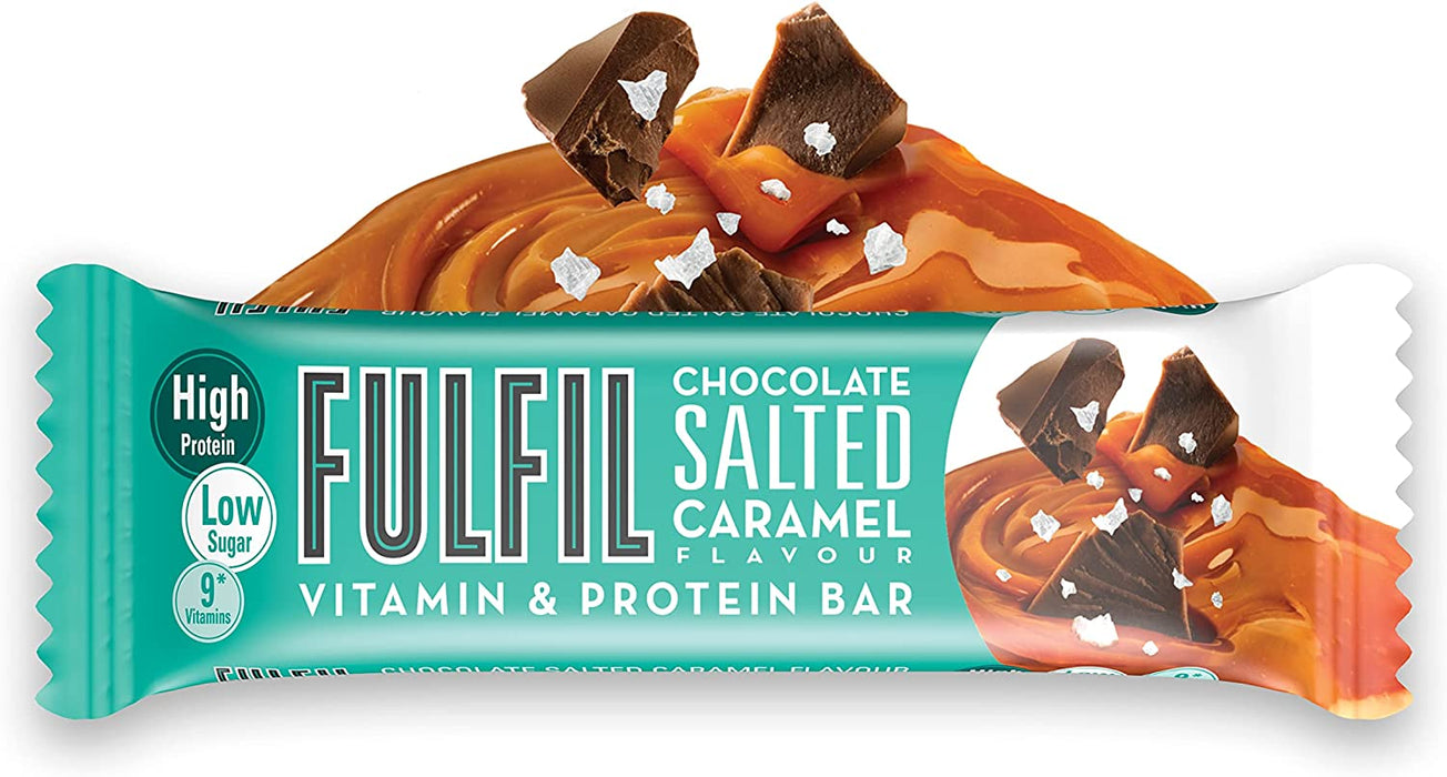 Fulfil Vitamin & Protein Bar 15 x 55g - Chocolate Salted Caramel - Sports Nutrition at MySupplementShop by Fulfil Nutrition