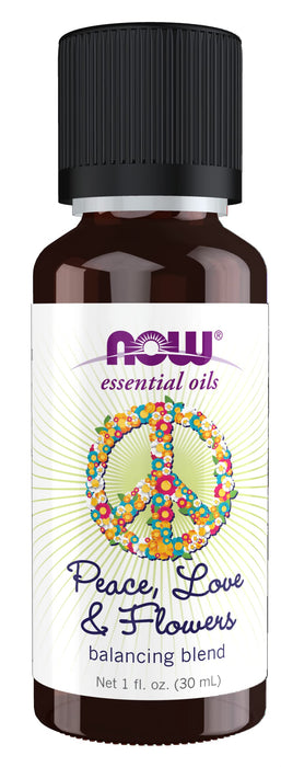 NOW Foods Essential Oil, Peace Love & Flowers Oil Blend - 30 ml. - Health and Wellbeing at MySupplementShop by NOW Foods