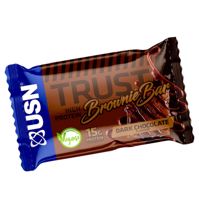 USN Trust Vegan Brownie 12x60g Dark Chocolate - Health Foods at MySupplementShop by USN