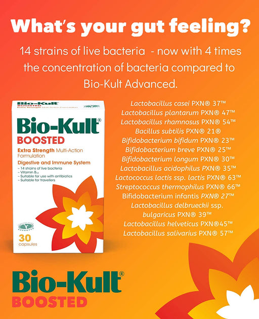 Bio-Kult Boosted Extra Strength Multi-Action Formulation 30 Capsules - Digestive Health, Fiber at MySupplementShop by Bio-Kult