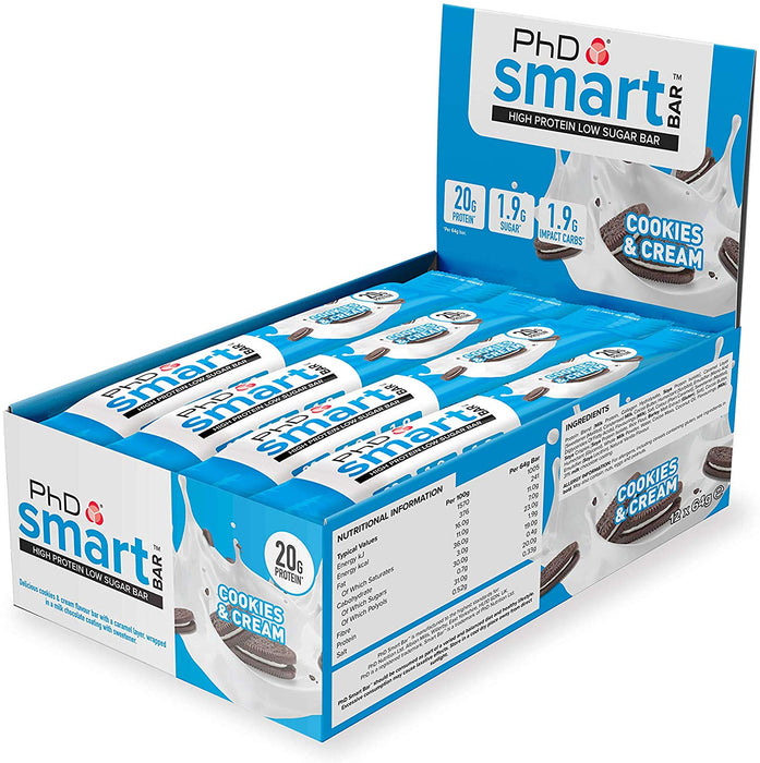 PhD Nutrition Smart Bar 12 x 64g - Protein Bars at MySupplementShop by PhD