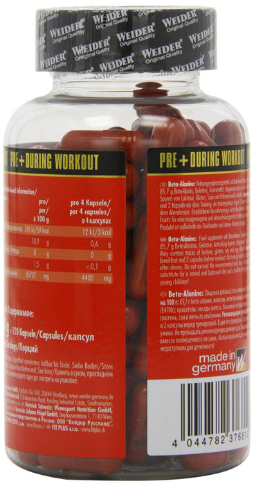 Weider Beta-Alanine - 120 caps - Amino Acids and BCAAs at MySupplementShop by Weider