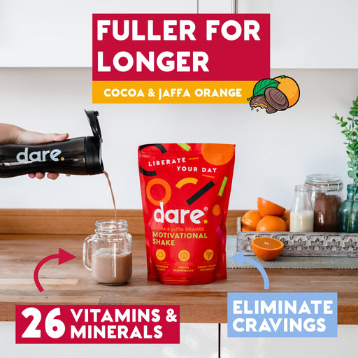 dare. Motivational Shake 750g Cocoa & Jaffa Orange - Sports Supplements at MySupplementShop by dare.