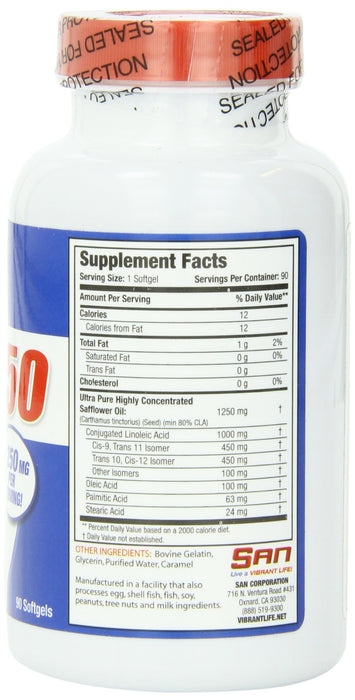 SAN Pure CLA 1250 - 90 softgels - Slimming and Weight Management at MySupplementShop by SAN