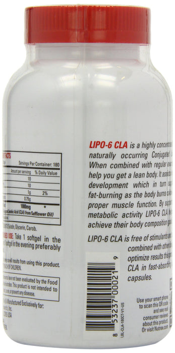 Nutrex Lipo-6 CLA - 180 softgels - Omegas, EFAs, CLA, Oils at MySupplementShop by Nutrex