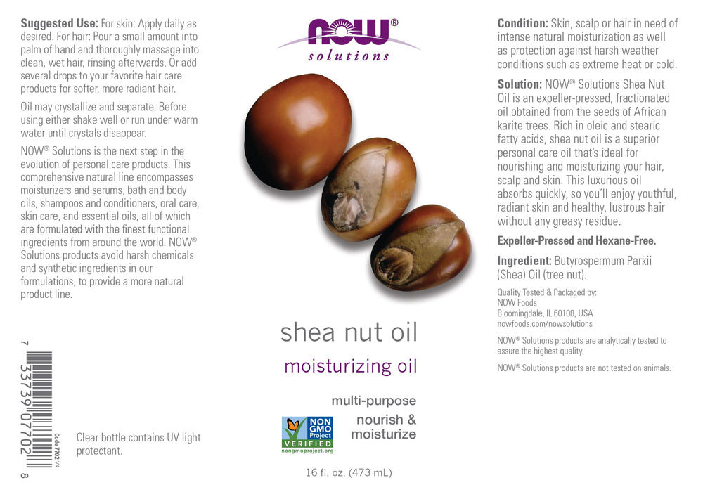 NOW Foods Shea Nut Oil Liquid 473ml - Health and Wellbeing at MySupplementShop by NOW Foods