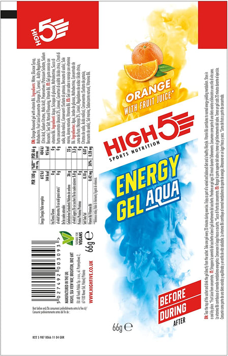 HIGH5 Energy Gel Aqua Orange 20 x 66g - Sports Nutrition at MySupplementShop by HIGH5