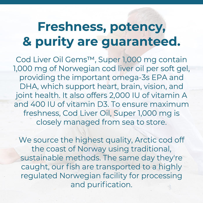 Carlson Labs Wild Norwegian Cod Liver Oil Gems, 1000mg - 250 softgels - Omegas, EFAs, CLA, Oils at MySupplementShop by Carlson Labs