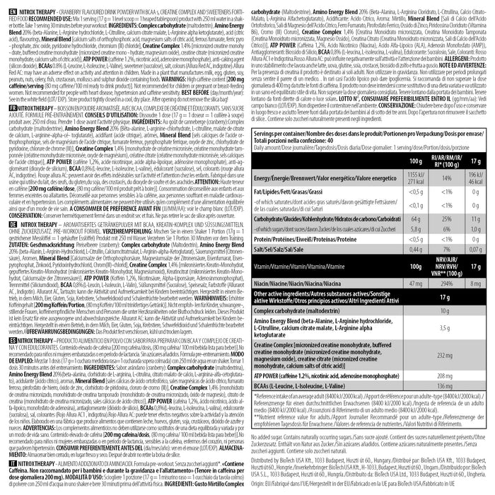 BioTechUSA Nitrox Therapy, Cranberry - 680 grams - Pre & Post Workout at MySupplementShop by BioTechUSA