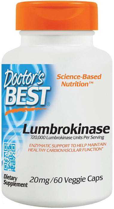 Doctor's Best Lumbrokinase, 20mg - 60 vcaps - Health and Wellbeing at MySupplementShop by Doctor's Best