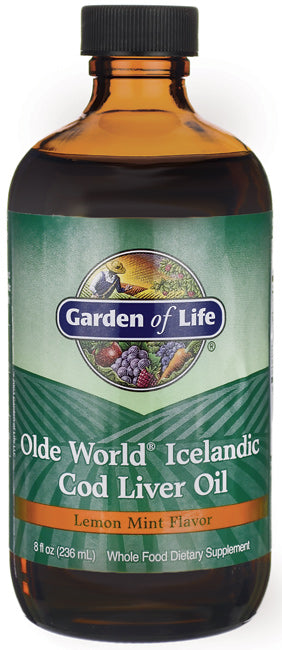 Garden of Life Olde World Icelandic Cod Liver Oil, Lemon Mint - 236 ml. - Omegas, EFAs, CLA, Oils at MySupplementShop by Garden of Life