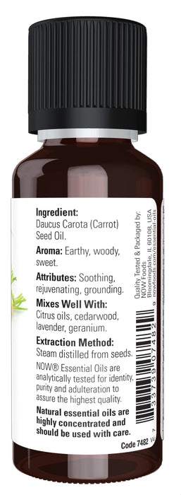 NOW Foods Essential Oil, Carrot Seed Oil - 30 ml. - Health and Wellbeing at MySupplementShop by NOW Foods