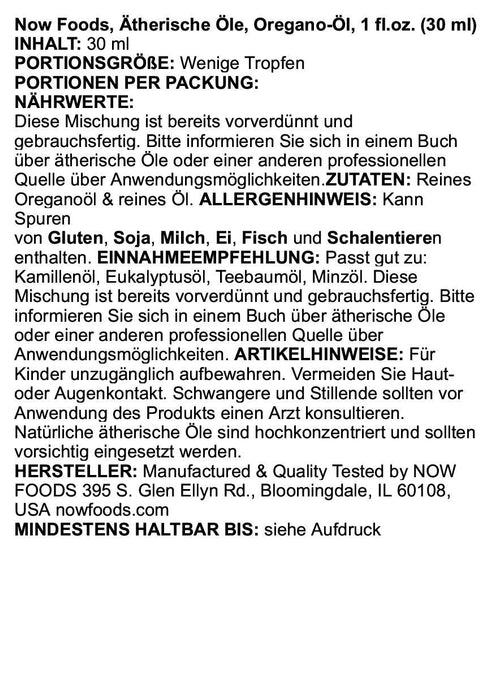 NOW Foods Essential Oil, Oil of Oregano Blend - 30 ml. - Health and Wellbeing at MySupplementShop by NOW Foods