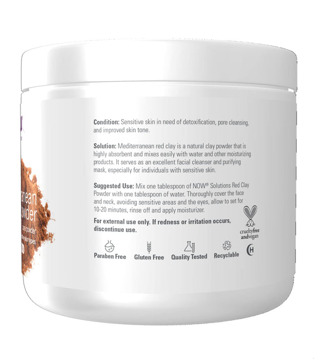 NOW Foods Red Clay Powder Moroccan - 170g - Health and Wellbeing at MySupplementShop by NOW Foods