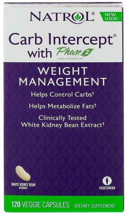 Natrol Carb Intercept with Phase 2 - 120 vcaps - Slimming and Weight Management at MySupplementShop by Natrol