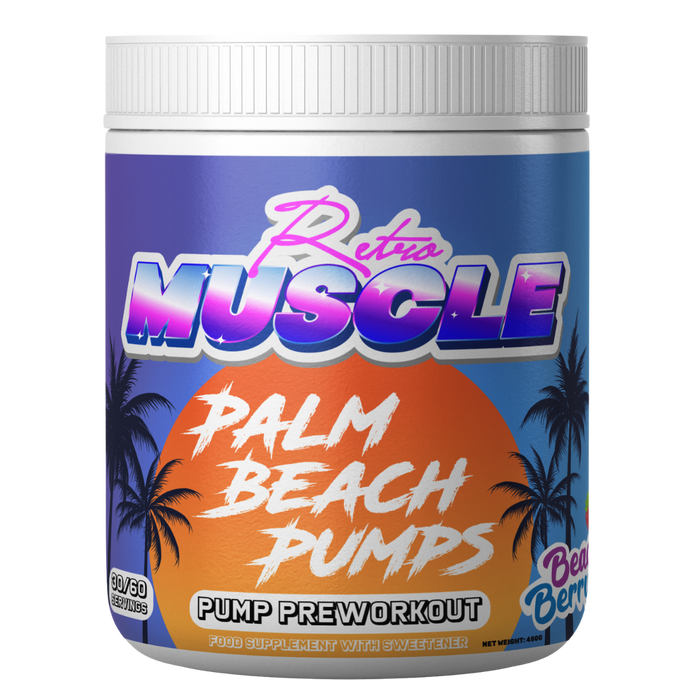 Retro Muscle Palm Beach Pumps 480g - Beach Berry - Health & Nutrition at MySupplementShop by Retro Muscle