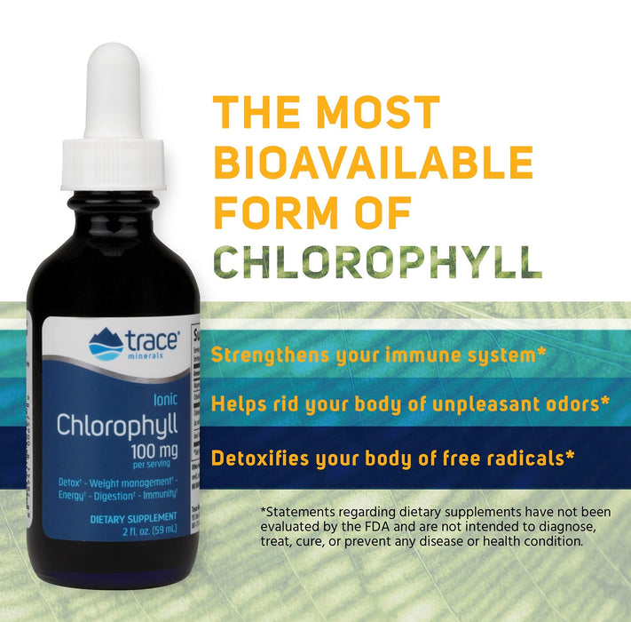 Trace Minerals Ionic Chlorophyll, 100mg - 59 ml. - Sports Supplements at MySupplementShop by Trace Minerals