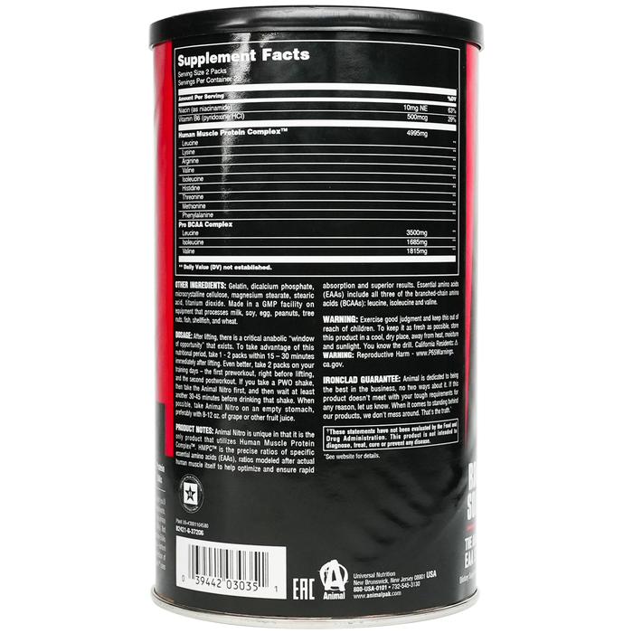 Animal Nitro 44pks - Amino Acids and BCAAs at MySupplementShop by Animal