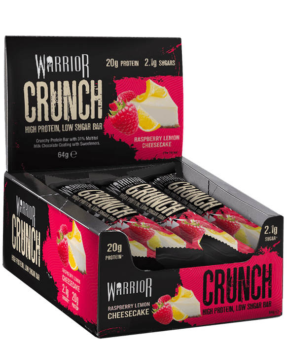 Warrior Crunch Bar 12 bars - Raspberry Lemon Cheesecake - Nutrition Bars at MySupplementShop by Warrior Supplements