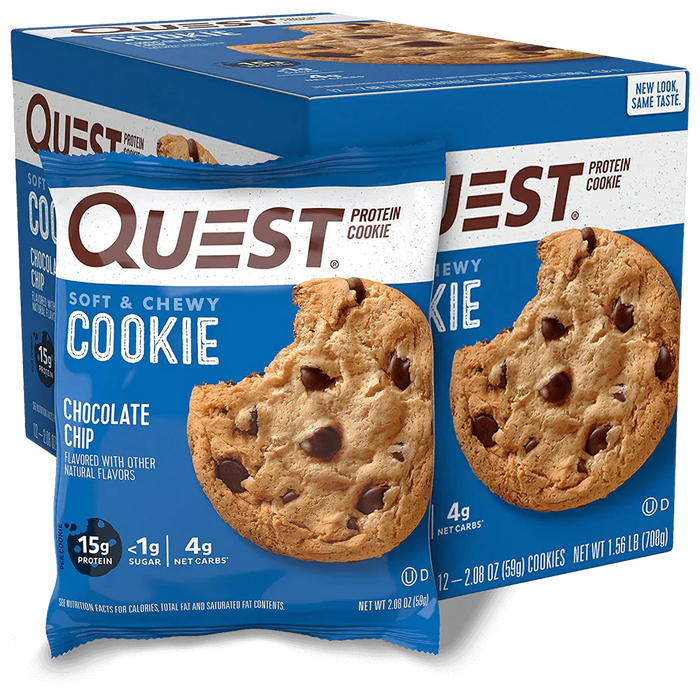 Quest Nutrition Cookie 12x59g Chocolate Chip - Health Foods at MySupplementShop by Quest Nutrition