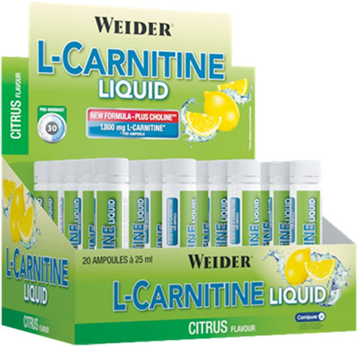 Weider L-Carnitine Liquid, Citrus - 20 x 25 ml. - Slimming and Weight Management at MySupplementShop by Weider