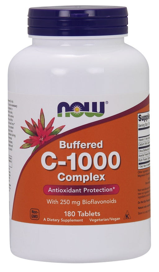 NOW Foods Vitamin C-1000 Complex - Buffered with 250mg Bioflavonoids - 180 tabs - Vitamins & Minerals at MySupplementShop by NOW Foods